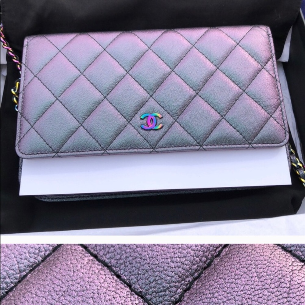 ❤️HP❤️UNICORN CHANEL MERMAID IRIDESCENT RAINBOW HARDWARE WOC -SEASON 2016 CRUISE - Picture 6 of 16